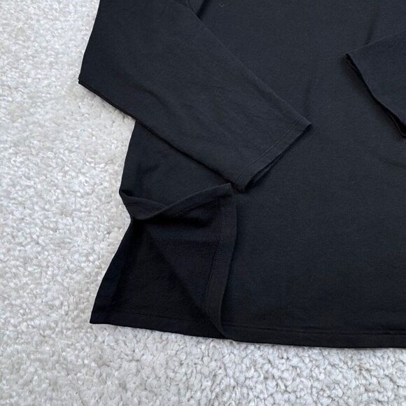 Eileen Fisher Cozy Brushed Stretch Mock Neck Top Black - Picture 7 of 9